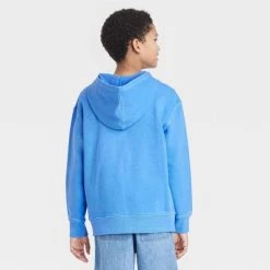Boys' Zip-Up Hooded Sweatshirt - art class™ Blue
