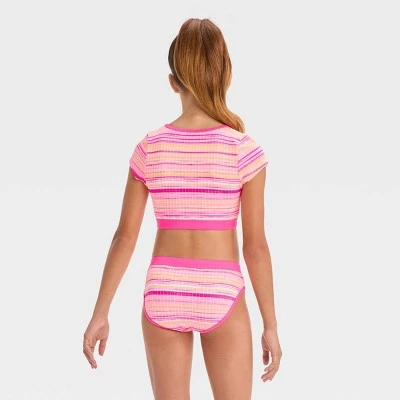 Girls' Summertride Striped Midkini Set - art class™ 4 Girls' Summertride Striped Midkini Set - art class™ - Image 2