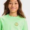 Girls' Smiley Face Rash Guard Swim Top - art class™ Green -Art Class shop GUEST cc24fd05 cc28 4c57 a498 25fb3e2c7abd