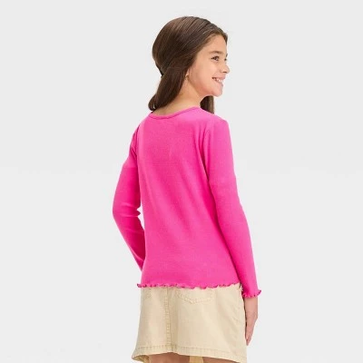 Girls' Long Sleeve T-Shirt - art class™ Pink 3 Girls' Long Sleeve T-Shirt - art class™ Pink