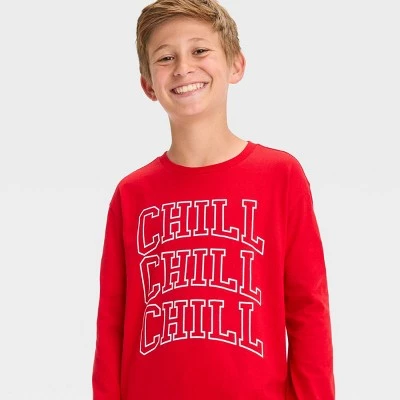 Boys' Chill Chill Chill Long Sleeve Graphic T-Shirt - art class™ Red 3 Boys' Chill Chill Chill Long Sleeve Graphic T-Shirt - art class™ Red