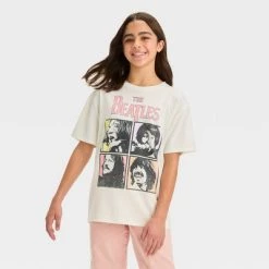 Girls' Short Sleeve Oversized The Beatles Graphic T-Shirt - art class™ Off-White -Art Class shop GUEST dc4e9382 bb30 4621 83c3 96c712487749 3