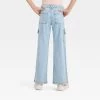 Girls' Cargo Mid-Rise Wide Leg Jeans - art class™ Light Wash -Art Class shop GUEST dc848ef0 faac 421a ab71 b965fac60876