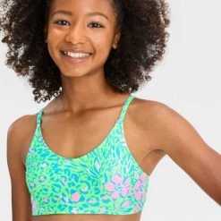 Girls' Paradise Jungle Floral Printed Bikini Set - art class™