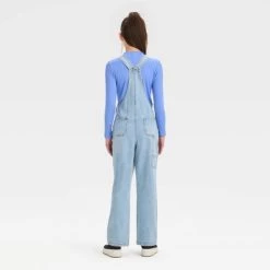 Girls' Denim Utility Overalls - art class⢠Light Indigo Blue Wash