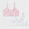 Girls' Solid 2pk Ribbed Longline Bra - art class™ Pink