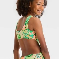 Girls' 'Patch it Up' Floral Printed One Piece Swimsuit - art class™