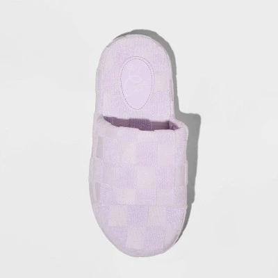 Kids' Whit Checkered Terry Slide Slippers - art class™ Purple 4 Kids' Whit Checkered Terry Slide Slippers - art class™ Purple - Image 2